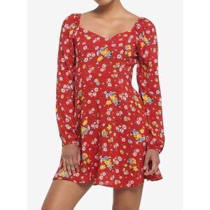 Disney Winnie The Pooh Floral Long-Sleeve Dress (Small)
